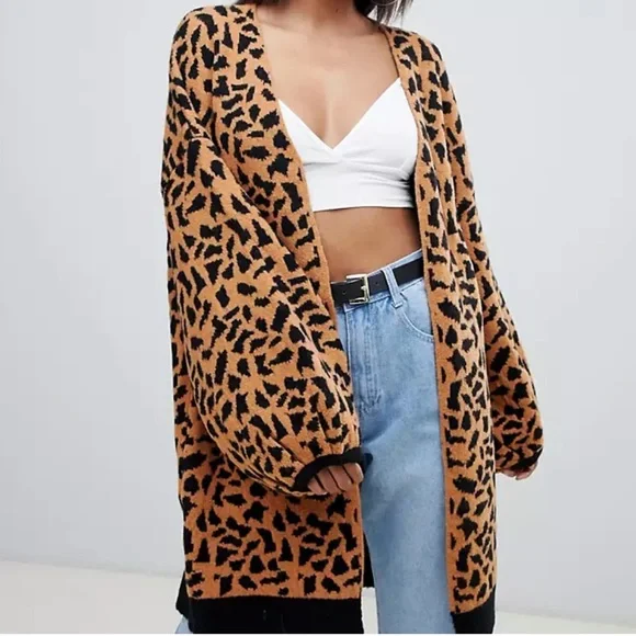 Missguided Longline Cardigan in Leopard - Picture 3 of 5